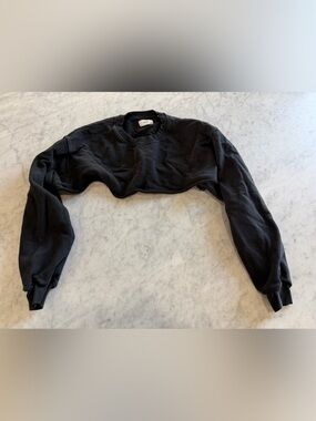 Joah Brown Slouchy Crop Long Sleeve Black One Size Rare